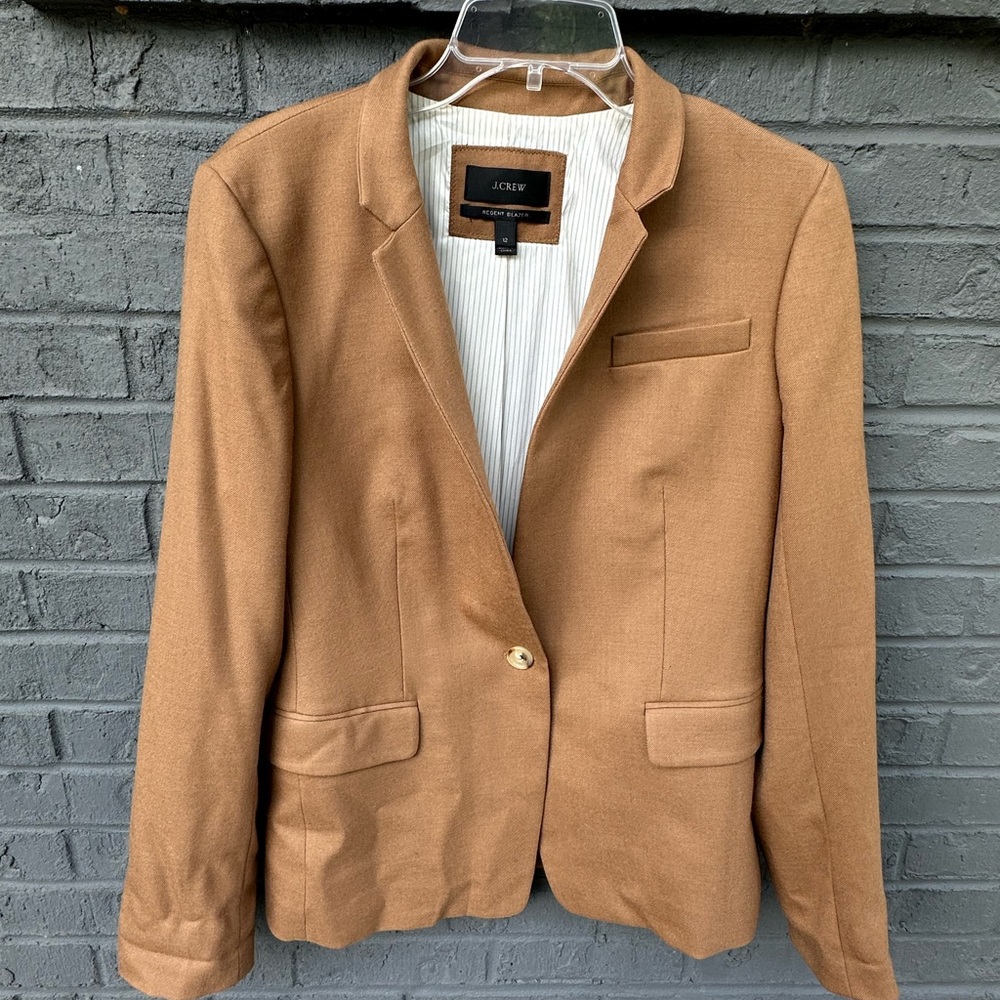 J. Crew Brown Regent Blazer Wool Size 12 B0323